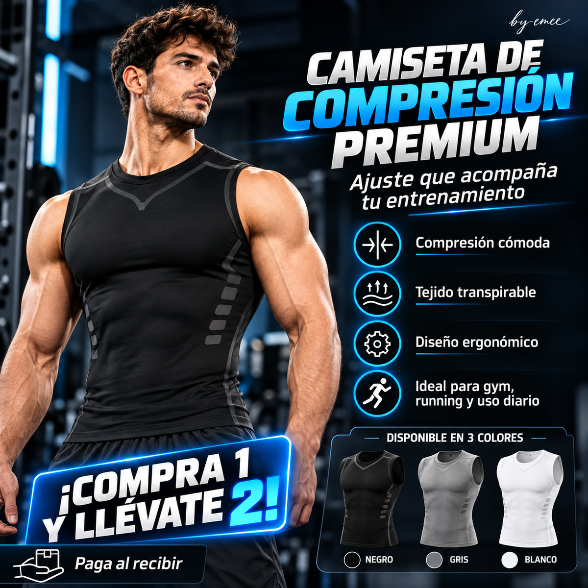 ¡Camiseta de compresión premium! Compra 1 y llévate 2